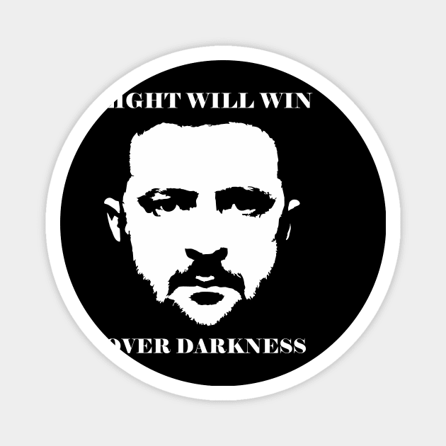 Zelensky - Light will win over darkness portrait Magnet by arnoudfaber